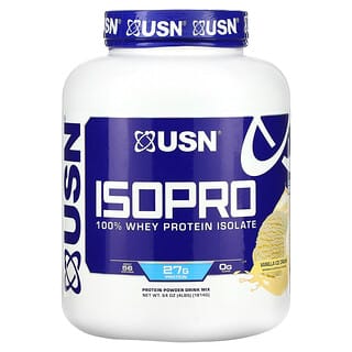 USN, IsoPro，全分離乳清蛋白，香草霜淇淋味，4 磅（1,814 克）