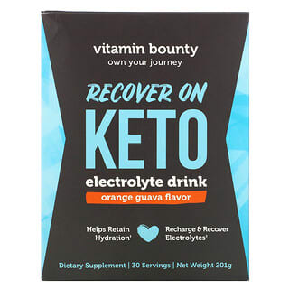 Vitamin Bounty, Recover On Keto, Bebida com Eletrólito, Goiaba de Laranja, 201 g