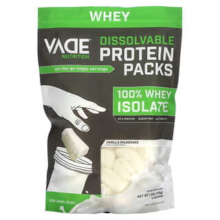 Vade Nutrition, Sachets de protéines solubles, Isolat de lactosérum à 100 %, Milkshake à la vanille, 720 g