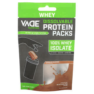 Vade Nutrition, Pacotes de Proteína Dissolvível, 100% Isolado de Whey, Milkshake de Chocolate, 25 g (0,06 lb)