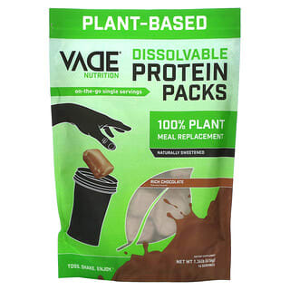 Vade Nutrition, 용해성 단백질 팩, 100% 식물성 식사 대용, 리치 초콜릿, 616g(1.36lb)