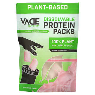 Vade Nutrition, Dissolvable Protein Packs, 100% Plant Meal Replacement, Strawberry Smoothie, 1.34 lb (607.6 g)