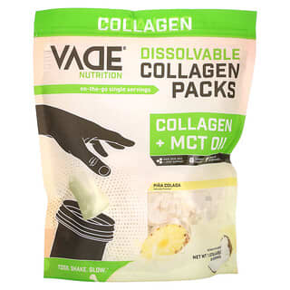 Vade Nutrition, Paquetes de colágeno soluble, Colágeno más aceite de MCT, Piña colada, 468 g (1,03 lb)