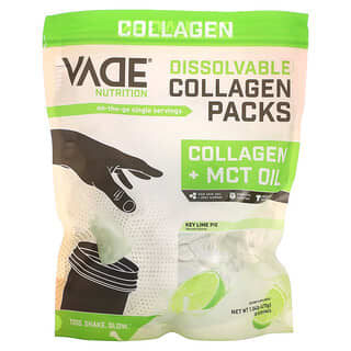 Vade Nutrition‏, Dissolvable Collagen Packs, Collagen + MCT Oil, Key Lime Pie, 1.04 lb (470 g)