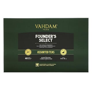 Vahdam Teas, Founder's Select، شاي متنوع ، 40 كيس شاي، 2.82 أونصة (80 جم)