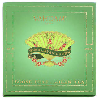 Vahdam Teas, 緑茶（ルースリーフ）、ヒマラヤグリーンギフトセット、1缶