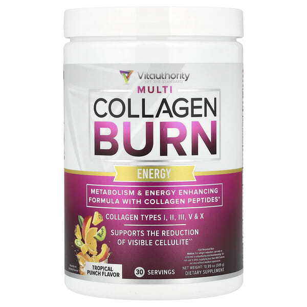 Multi Collagen Burn, Energy, Tropical Punch, 10.89 oz (309 g)
