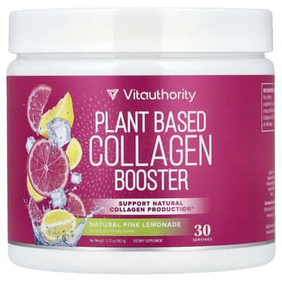 Vitauthority, Plant-Based Collagen Booster, Natural Pink Lemonade, 5.72 oz (162 g)