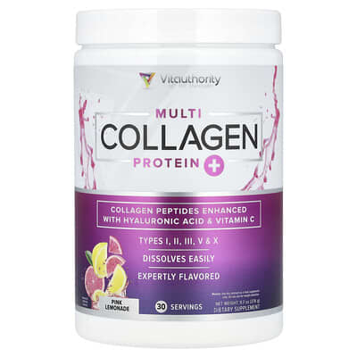 Vitauthority, Collagen+, Pink Lemonade, 9.7 oz (276 g)