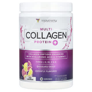 Vitauthority, Multi Collagen Protein+, Pink Lemonade, 9.7 oz (276 g)