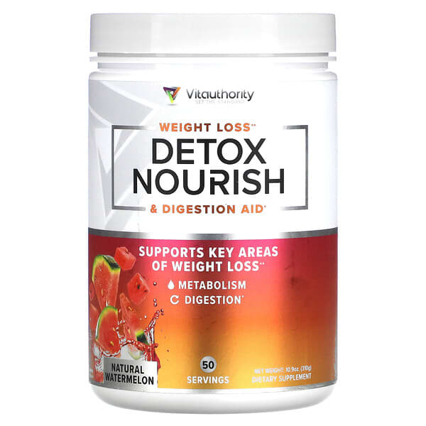 Vitauthority, Detox Nourish Weight Loss & Digestion Aid、天然ウォーターメロン、310g（10.9オンス）