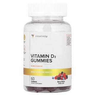 Vitauthority, Vitamin D3 Gummies, Berry, 50 mcg (2,000 IU), 60 Gummies (25 mcg per Gummy)