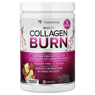 Vitauthority, Multi Collagen Burn, 딸기 레모네이드, 216g(7.62oz)