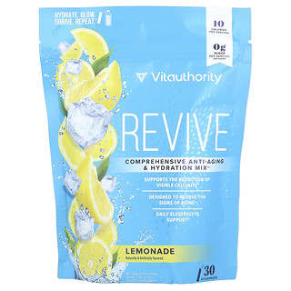 Vitauthority, Revive, Comprehensive Anti-Aging Hydration Mix, Lemonade, 30 Sticks, 0.13 oz (3.9 g) Each