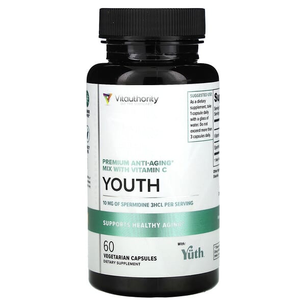 Vitauthority, Youth, Premium Anti-Aging Mix with Vitamin C, 60 Vegetarian Capsules