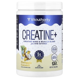 Vitauthority, Activ, Creatină+, Ananas și Nucă de Cocos, 394 g