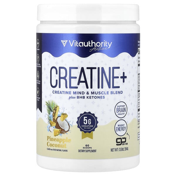 Active, Creatine+, Pineapple Coconut, 13.9 oz (394 g)