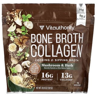 Vitauthority, Bone Broth Collagen, Cooking & Sipping Broth, Mushroom & Herb, 10.9 oz (312 g)