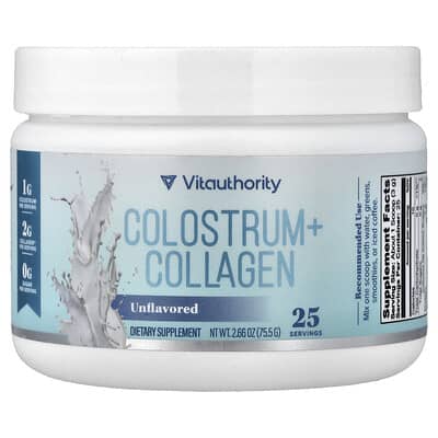 Vitauthority, Colostrum + Collagen Peptides, Original, 2.66 oz (75.5 g)