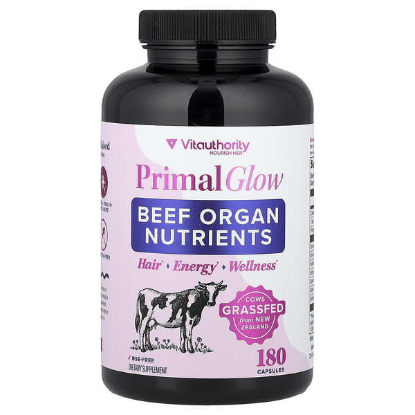Primal Glow, Beef Organ Nutrients, 180 Capsules
