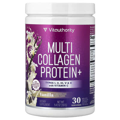 Vitauthority, Multi Collagen+, Vanilla, 9.42 oz (267 g)