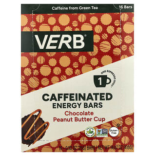 Verb Energy‏, Caffeinated Energy Bar, Chocolate Peanut Butter Cup, 16 Bars, 0.92 oz (26 g) Each