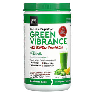 Vibrant Health, Green Vibrance +25 млрд пробиотиков, версия 19.1, 337 г (11,92 унции)