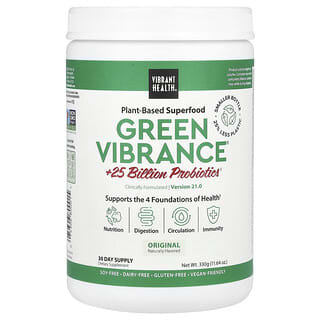 Vibrant Health, Green Vibrance +25 miliardi di probiotici, versione 21.0, originale, 330 g