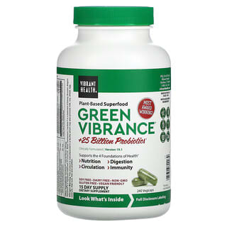 Vibrant Health, Green Vibrance 益生菌，版本 19.0，240 粒素食膠囊