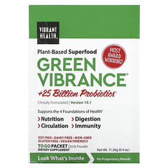 Vibrant Health, Intensidad verde y más de 25.000 millones de probióticos, Versión 19.0, 15 sobres, 168,9 g (5,96 oz)
