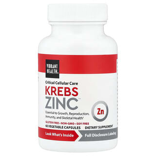 Vibrant Health, Krebs Zinc™, 60 Vegetable Capsules