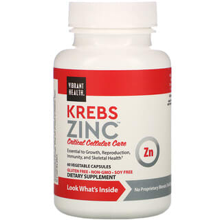 Vibrant Health, Krebs Zinc, 60 cápsulas vegetales
