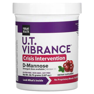 Vibrant Health, UT Vibrance, D-манноза, 5000 мг, версия 1.1, 64,55 г (2,28 унции)