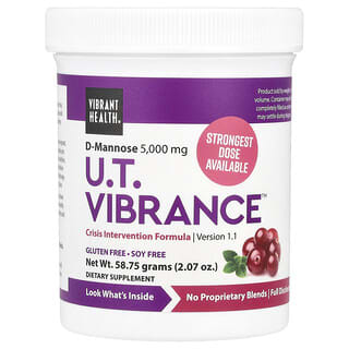 Vibrant Health, UT Vibrance, D-манноза, 5000 мг, версия 1.1, 64,55 г (2,28 унции)