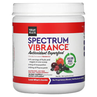 Vibrant Health, Spectrum Vibrance, Superalimento antioxidante, Versión 3.1`` 184,2 g (6,5 oz)