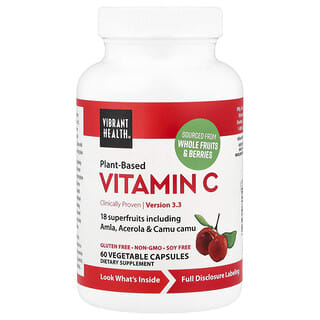 Vibrant Health, растительный витамин C, 60 растительных капсул