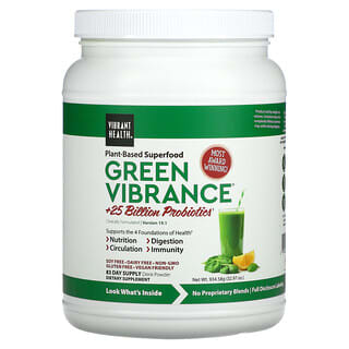 Vibrant Health, Green Vibrance +250억 프로바이오틱스, 버전 19.1, 913g(32.21oz)