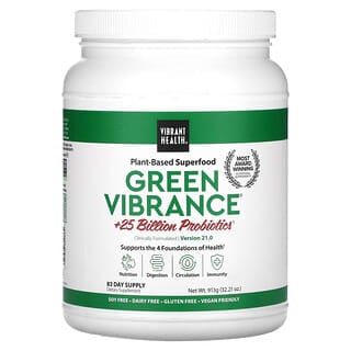 Vibrant Health, Green Vibrance +25 млрд пробиотиков, версия 18.0, 913 г (32,21 унции)