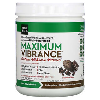 Vibrant Health, Maximum Vibrance, Version 2.0, Chocolate Chunk, Pflanzenbasierte Proteinmischung, Schokoladenraspeln, 724,5 g (25,56 oz.)