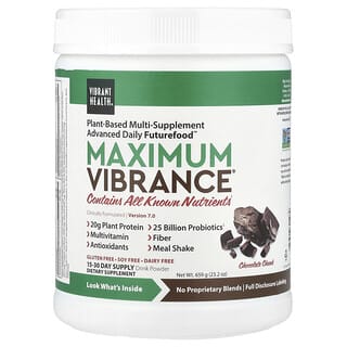 Vibrant Health, Maximum Vibrance, Versión 2.0, Trozos de chocolate, 724,5 g (25,56 oz)