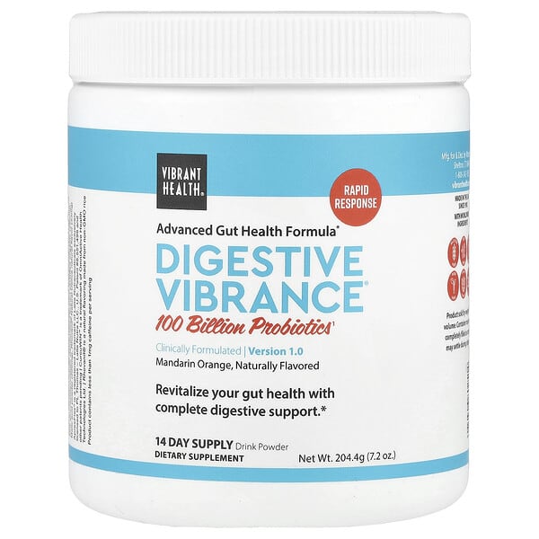 Vibrant Health, Digestive Vibrance, wersja 1.0, mandarynka, 204,4 g