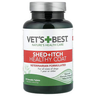 Vets Best, Απολέπιση + Κνησμός για Υγιές Τρίχωμα, Για Σκύλους, Όλα τα Μεγέθη, 1 Έτους+, 50 Μασώμενα Δισκία, 2,64 oz (75 g)