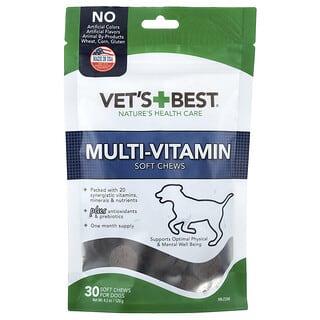 Vets Best, Multi-Vitamin Soft Chews, weiche Multivitamin-Kau-Snacks für Hunde, alle Größen, 30 weiche Kau-Snacks, 120 g (4,2 oz.)