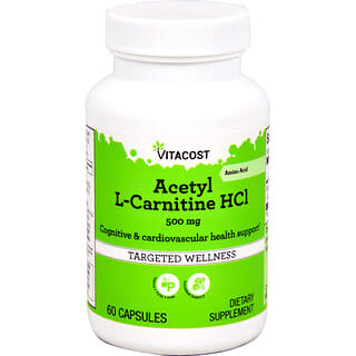 Vitacost, Acetyl L-Carnitine HCl, 500 mg, 60 Capsules