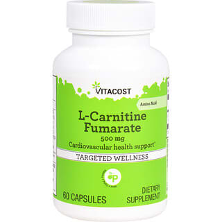 Vitacost, L-Carnitine Fumarate, 500 mg, 60 Capsules