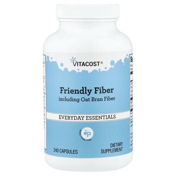 Vitacost, Friendly Fiber Including Oat Bran Fiber, 240 Capsules