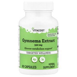 Vitacost, Extracto de Gymnema, 520 mg, 90 cápsulas