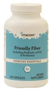 Vitacost, Friendly Fiber Including Prebiotic scFOS & Probiotics, 240 Capsules