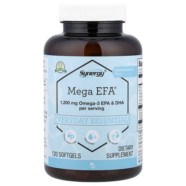 Vitacost, Synergy®, Mega EFA®, Natural Strawberry, 120 Softgels — product photo 1