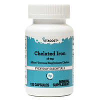 Vitacost, Chelátované železo, 18 mg, 120 kapsúl
